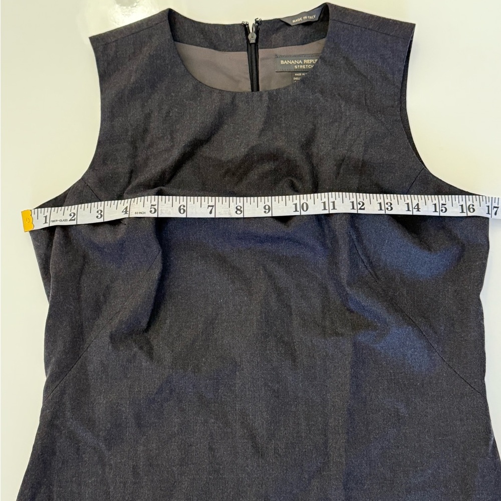 BANANA REPUBLIC Gray 95% Wool stretch Dress Size 4 Made in Italy - Picture 5 of 8